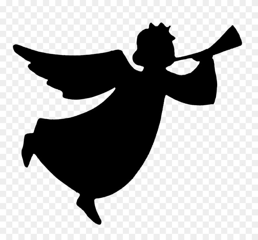 1181x1091 Christmas Png Silhouette - Angel Wings Clipart Black And White