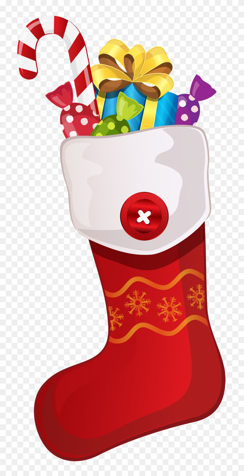 1024x2072 Christmas Red Christmas Stocking With Candy Cane Png Clipart - Christmas Candy Clipart