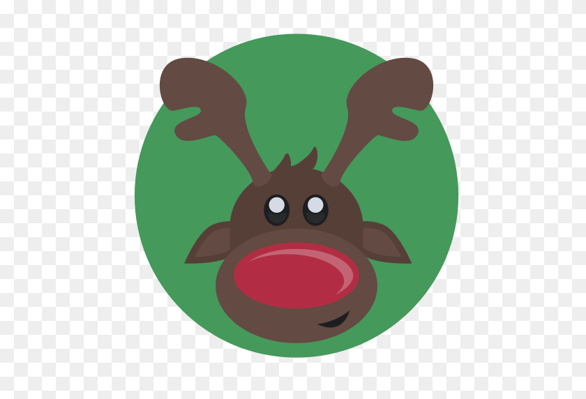 512x512 Christmas, Red Nose, Reindeer, Rudolph Icon - Rudolph Nose PNG