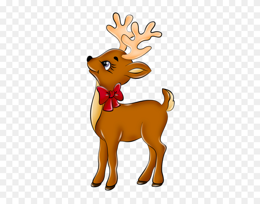 306x600 Christmas Reindeer Clip Art - Deer Silhouette Clip Art