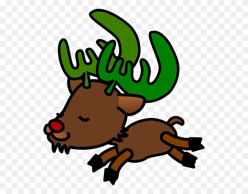 546x599 Christmas Reindeer Clip Arts Download - Christmas Deer Clipart