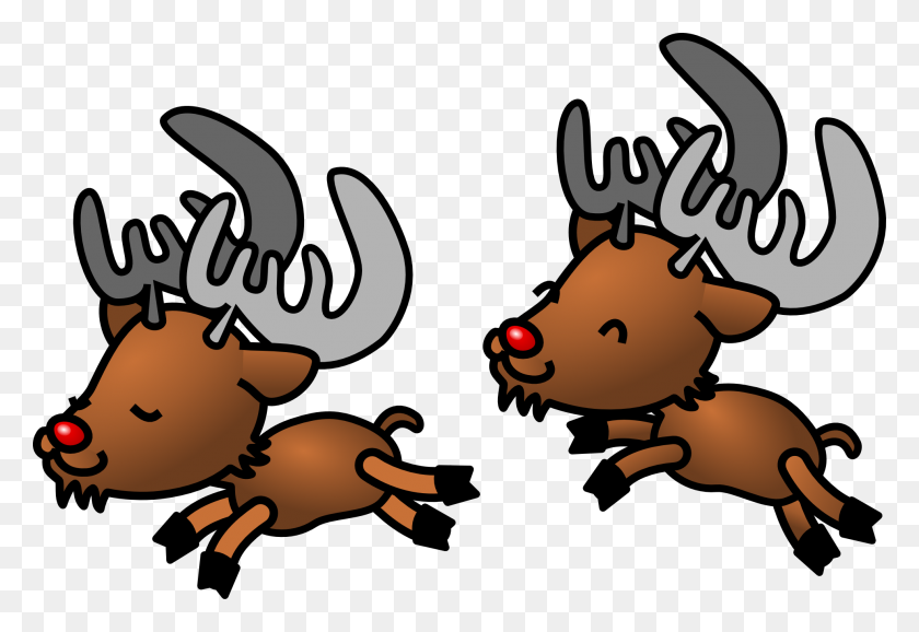 1969x1309 Christmas Reindeer Png - Christmas Deer Clipart