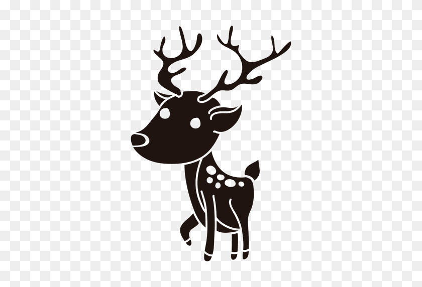 512x512 Christmas Reindeer Silhouette Png Bigking Keywords And Pictures - Deer Silhouette PNG