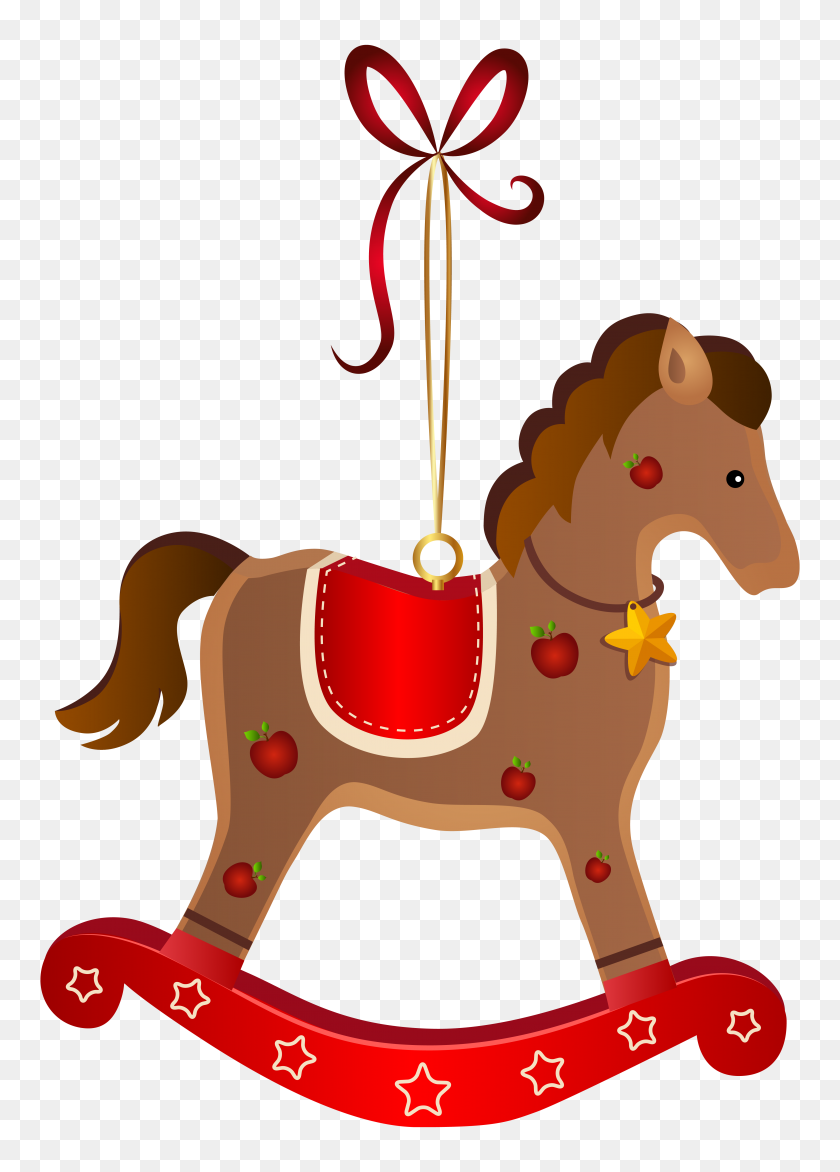 4406x6283 Christmas Rocking Horse Coloring - Ugly Sweater Clipart