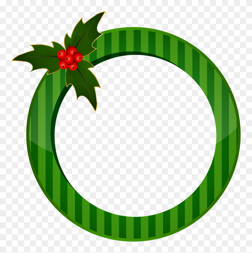 7972x8000 Christmas Round Green Frame Transparent Gallery - Holiday Frame Clipart