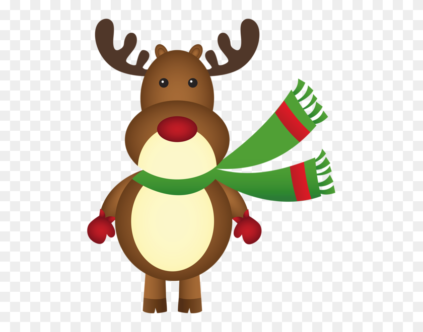 505x600 Christmas Rudolph With Scarf Png Clipart Gallery - Scarf PNG