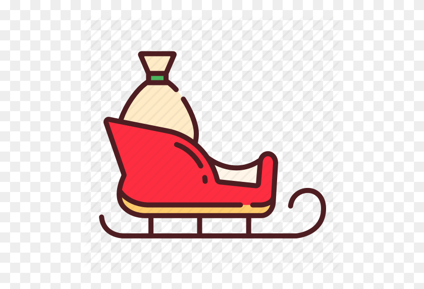 512x512 Christmas, Scooter, Sleigh, Snow Sled, Winter, Xmas Icon - Snow Sled Clipart