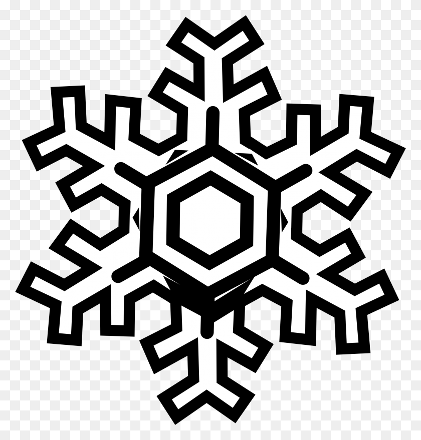 2180x2289 Christmas Snowflake Clip Art Black And White - White Snowflake PNG