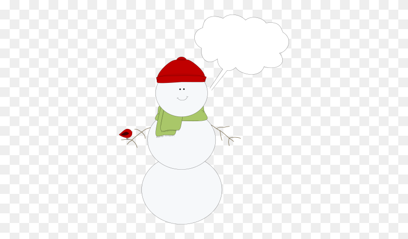 350x433 Christmas Snowman Callout Clip Art - Snowman Scarf Clipart