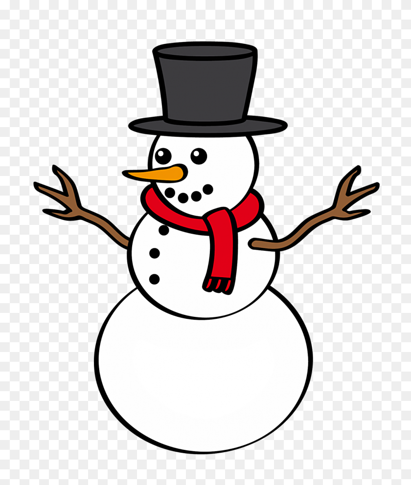 1339x1600 Christmas Snowman Coloring Pages - Scarf Clipart Black And White