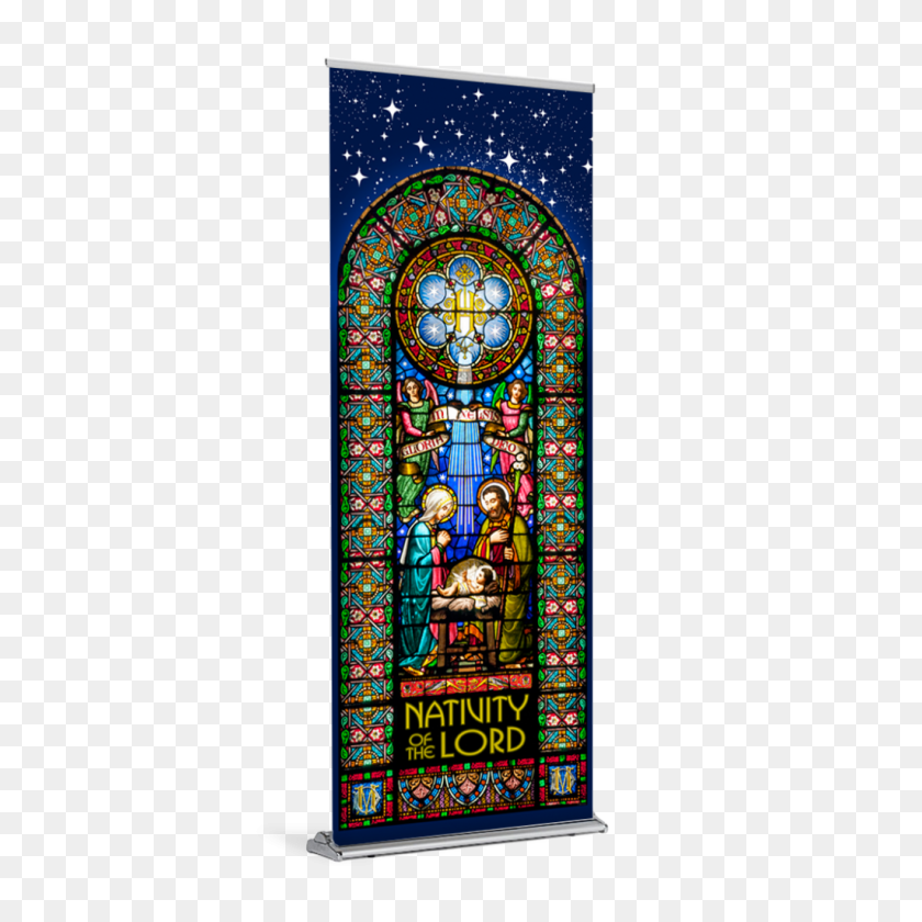 1024x1024 Christmas Stained Glass Banner Diocesan - Stained Glass PNG