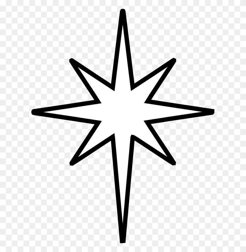 625x799 Christmas Star Clip Art Black And White The Nativity Star Is - Snow Falling Clipart