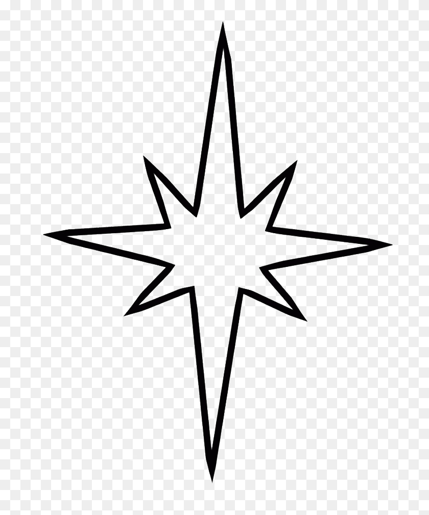700x949 Estrella De Navidad Para Colorear - Cometa Clipart Blanco Y Negro