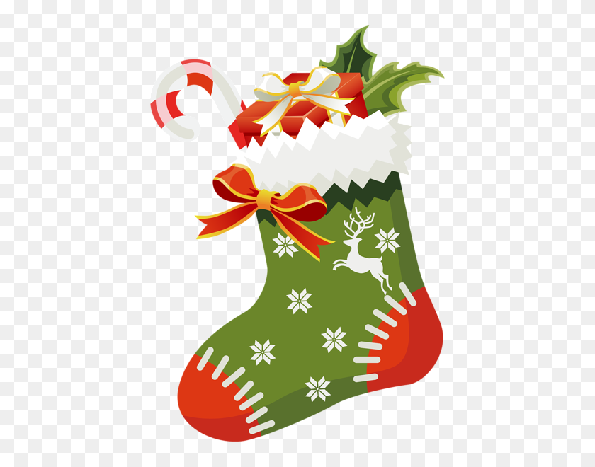 424x600 Christmas Stocking - Christmas Poinsettia Clipart