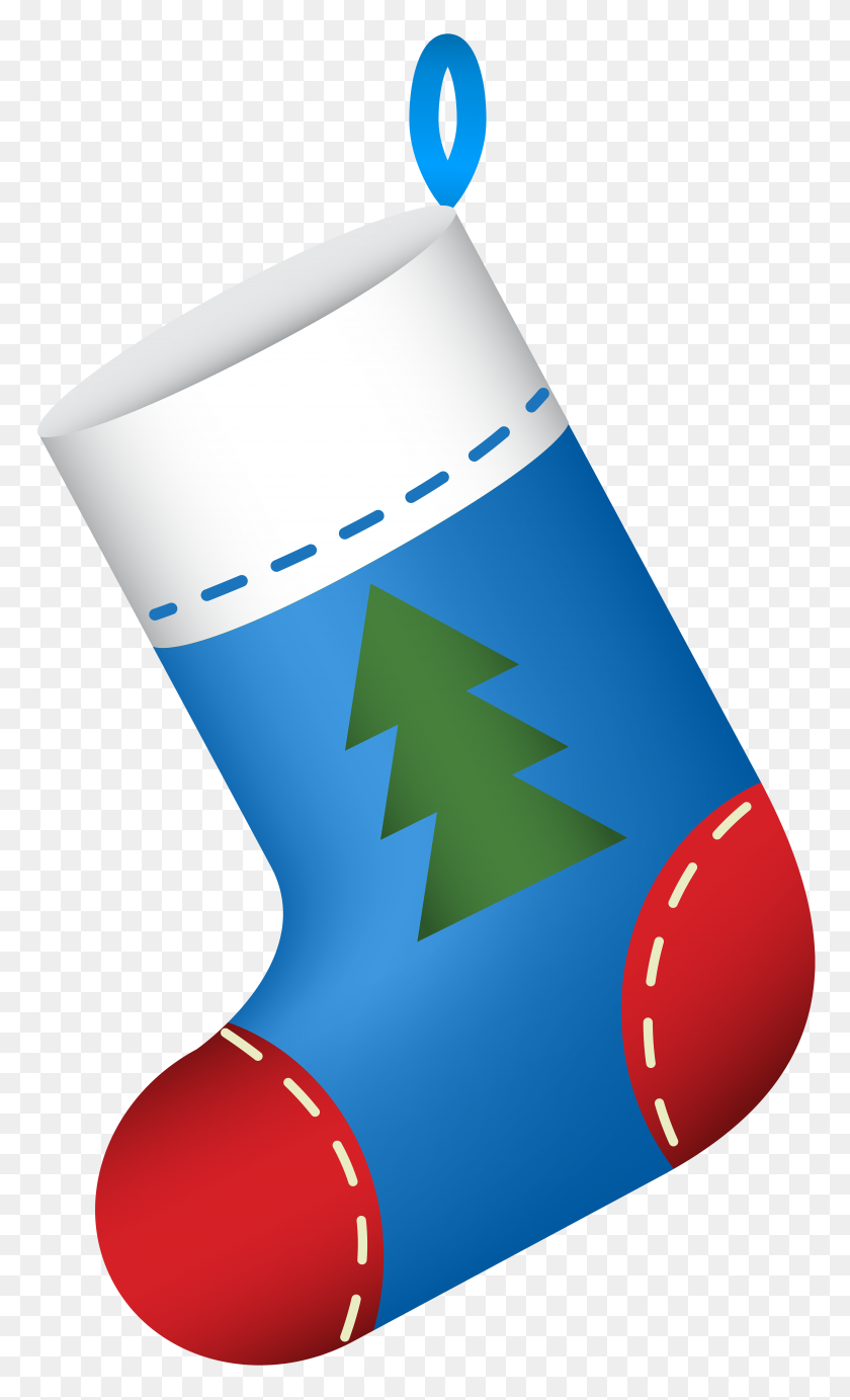 4715x8000 Christmas Stocking Blue Png Clip - Free Christmas Stocking Clipart