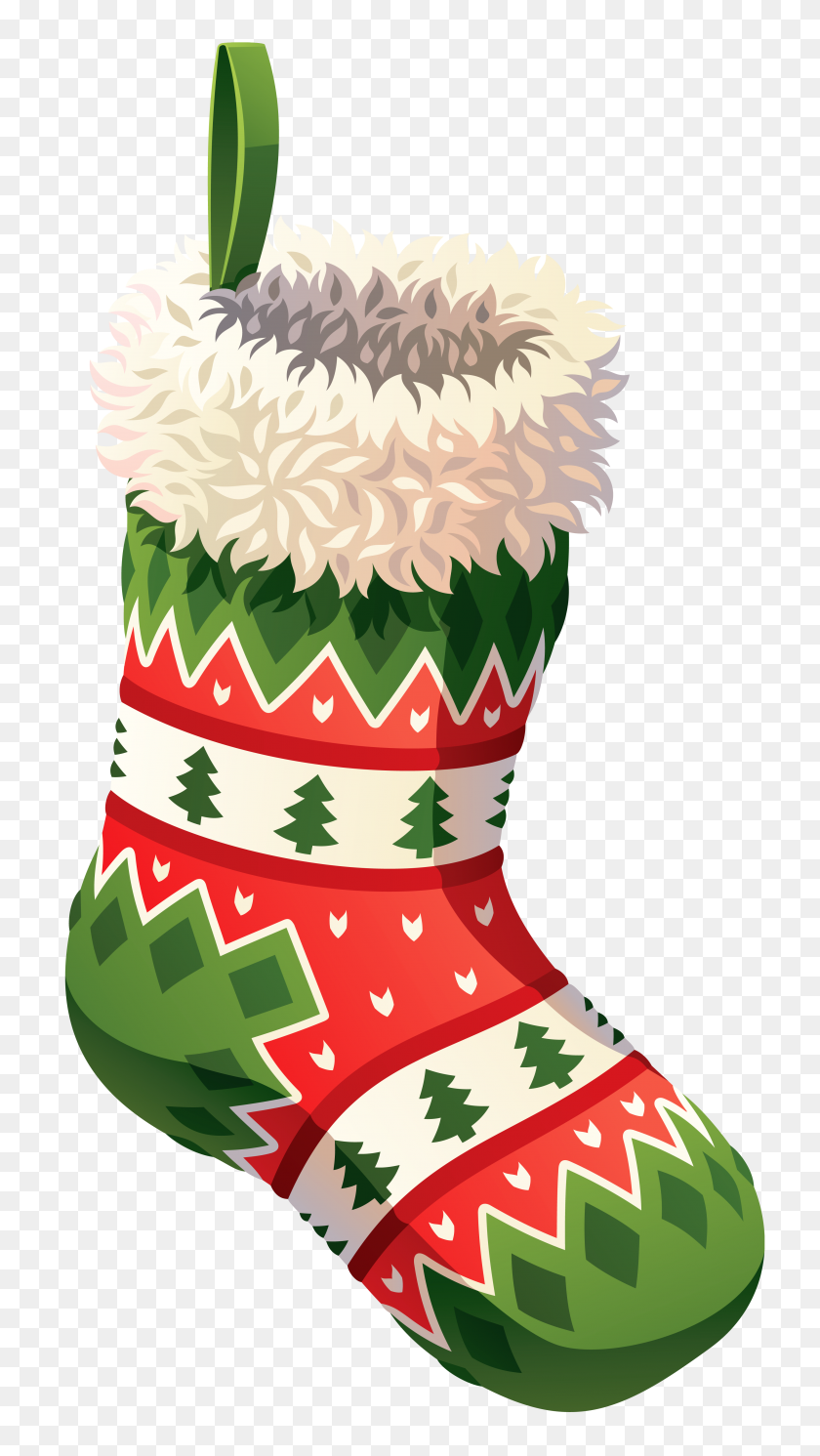 3389x6218 Christmas Stocking Png Clip Art - Free Christmas Stocking Clipart