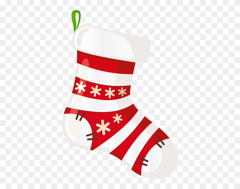 414x600 Christmas Stocking White Transparent Png Clip Gallery - Stocking PNG
