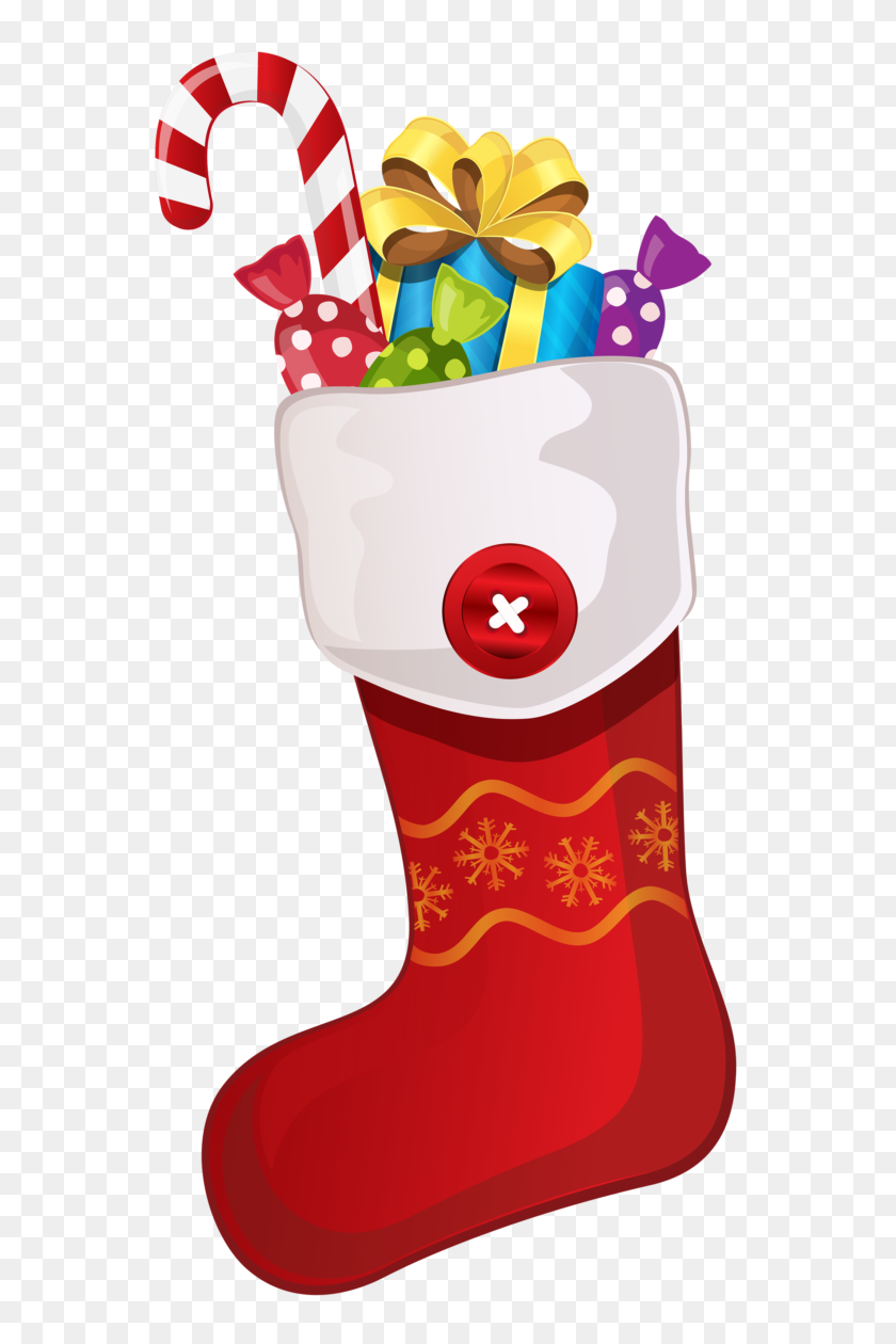 593x1200 Christmas Stockings Clipart Black And Whitechristmas Stockings - Candy Cane Clipart