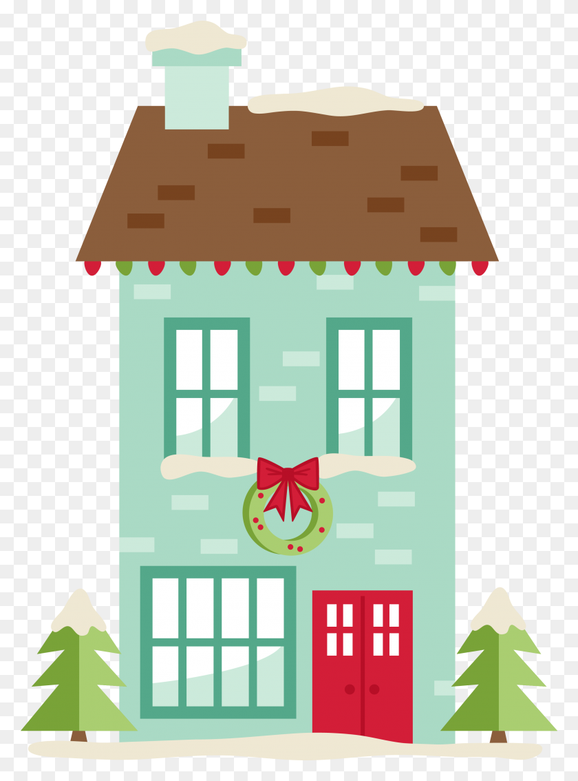 2576x3548 Christmas Street Cliparts Free Download Clip Art - Christmas House Clipart
