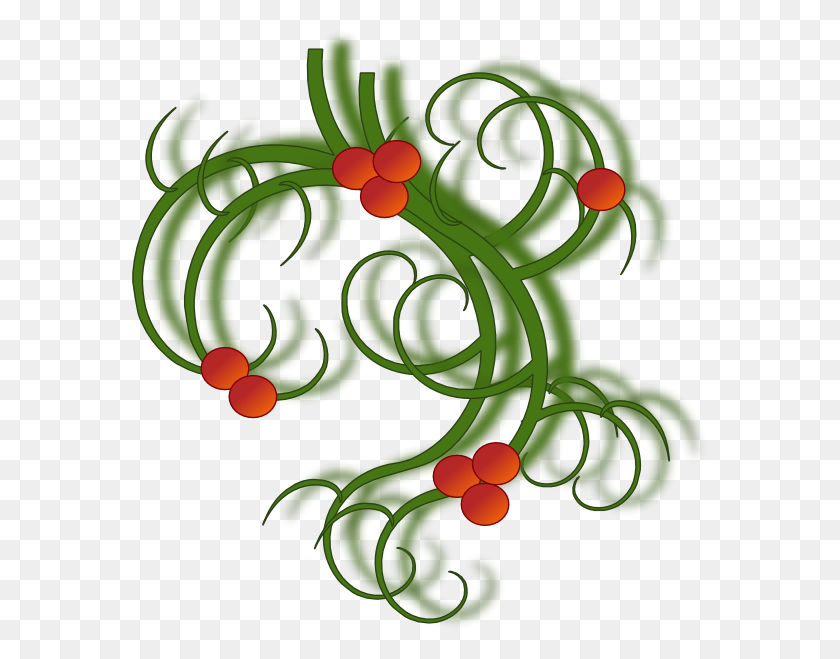 576x599 Christmas Swirls Clip Art - Swirl Design Clipart