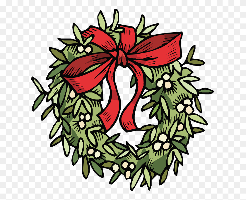 625x622 Christmas Symbol Cliparts - Christmas Wreath Clipart