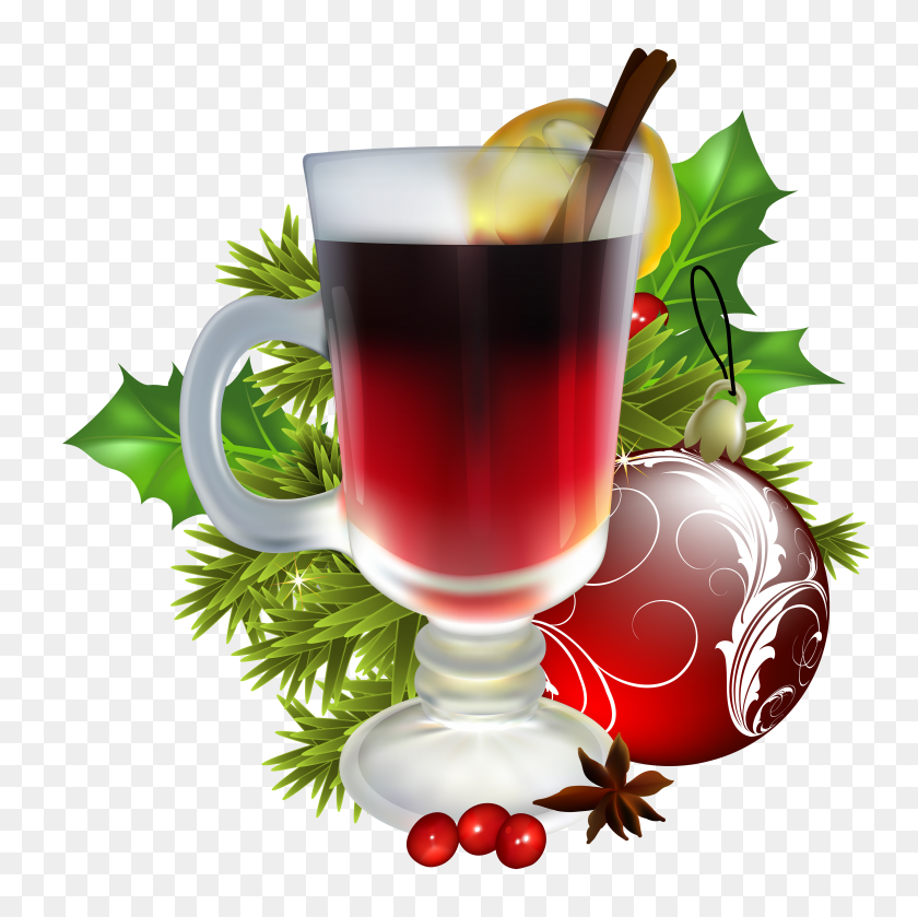 5000x4998 Christmas Tea With Christmas Decorations Png Gallery - Tea PNG