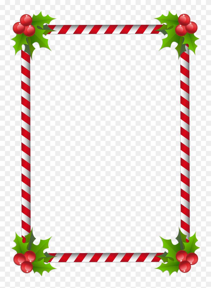 5746x8000 Christmas Transparent Classic Frame - Holiday Border Clip Art