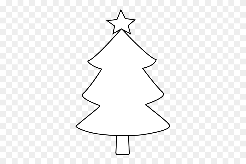323x500 Christmas Tree Black And White Christmas Tree Clip Art Black - Christmas Tree With Presents Clipart