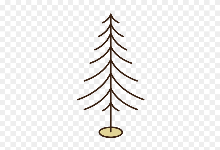 512x512 Christmas Tree Branches Stroke Icon - Pine Tree Branch PNG