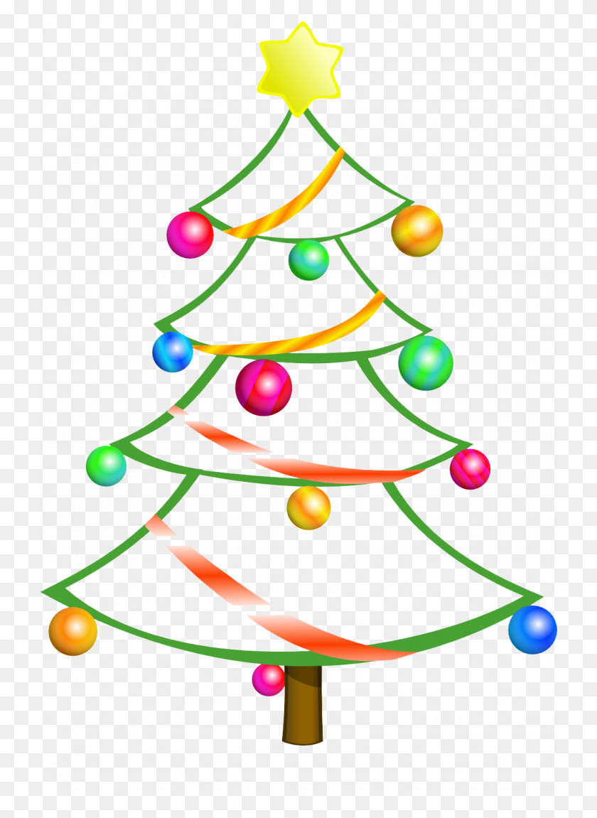 728x1091 Christmas Tree Christmas Tree Images Clip Art Free Christmas - Simple Christmas Clipart