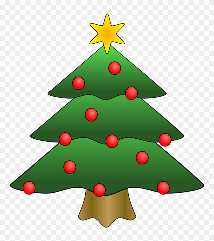 1600x1814 Christmas Tree Clip Art Free - Ornament Clipart Free