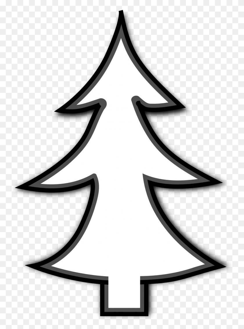 1979x2726 Christmas Tree Clip Art Free - Smart Clipart Black And White