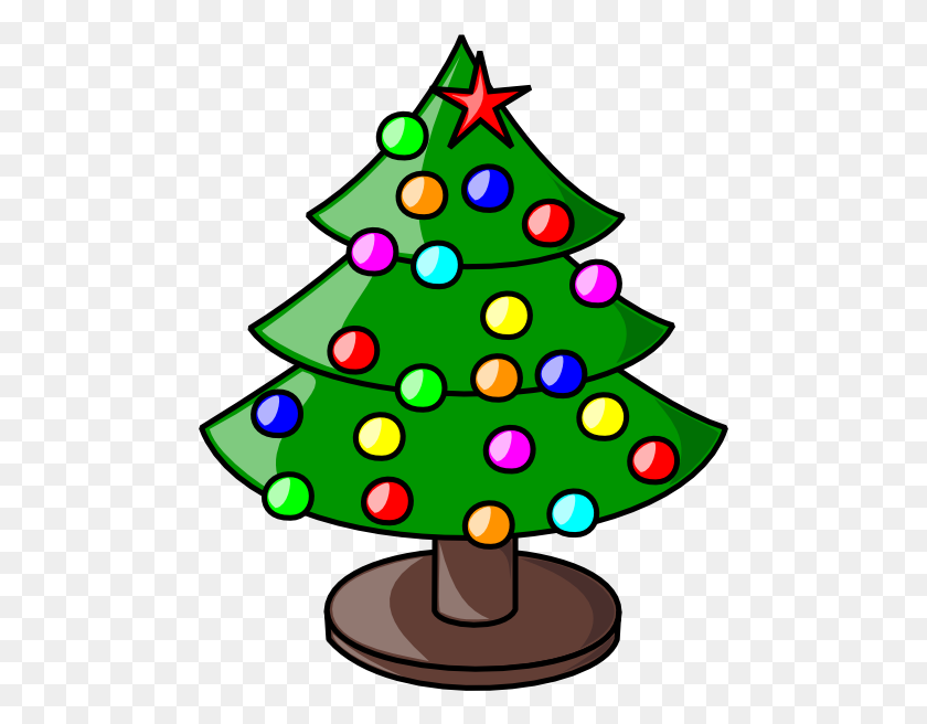 480x596 Christmas Tree Clip Art Free Vector - Free Christmas Clipart Backgrounds