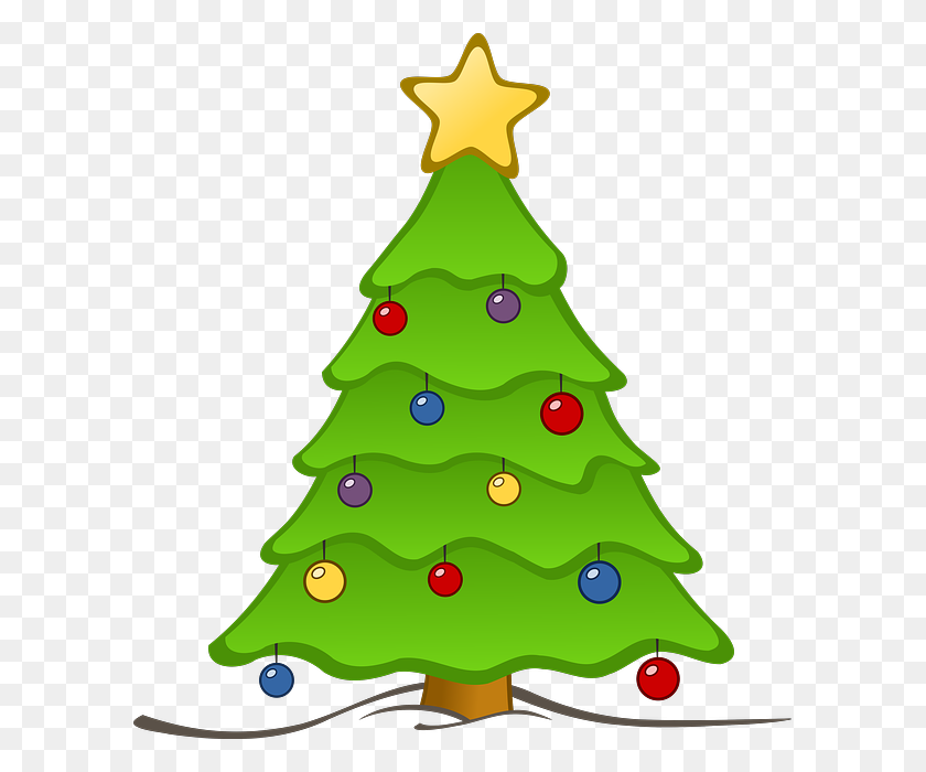 597x640 Christmas Tree Clip Art Watermark - Tree With Snow Clipart