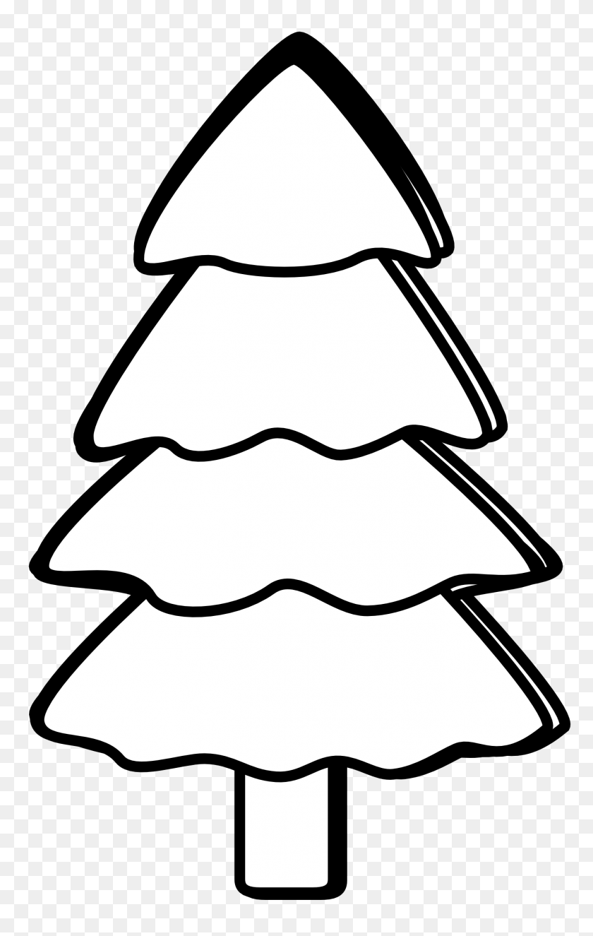1331x2159 Christmas Tree Clipart Black And White - Tree Clipart PNG