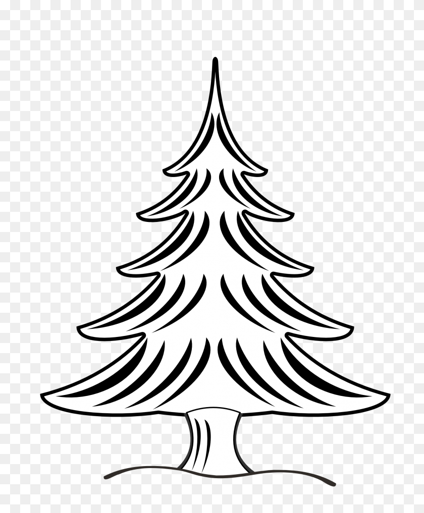 1979x2430 Christmas Tree Clipart Black And White - Christmas Tree Clipart Transparent