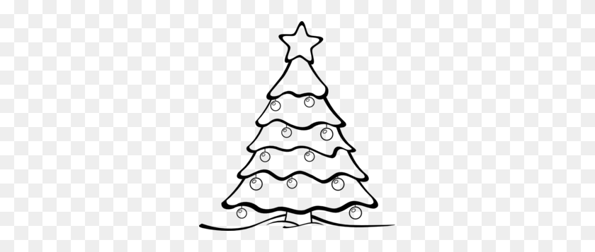 277x297 Christmas Tree Clipart Black And White - Evergreen Tree Clipart