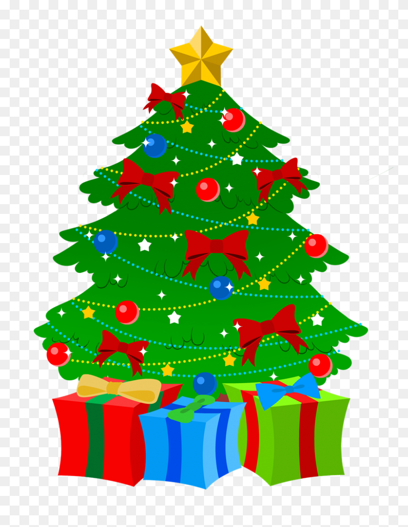 800x1051 Decoraciones De Árboles De Navidad Clipart De Dibujos Animados - Clipart De Navidad Rústico