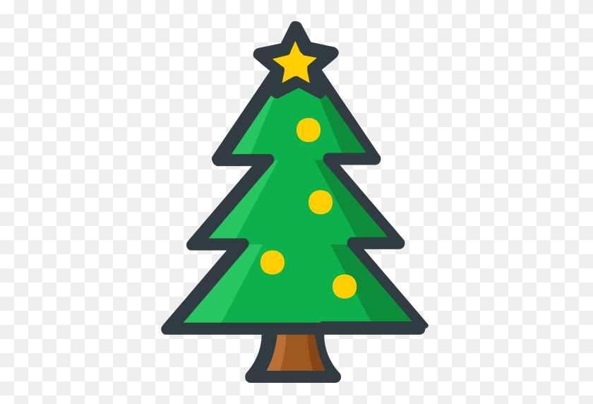 512x512 Christmas Tree, Fill, Multicolor Icon With Png And Vector Format - Christmas Tree Vector PNG
