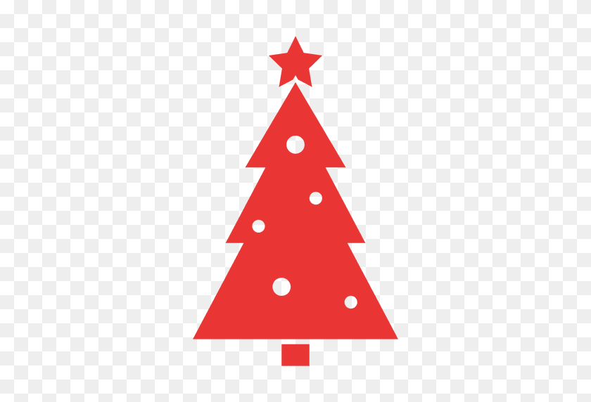 512x512 Christmas Tree Flat Icon Red - Christmas Tree PNG