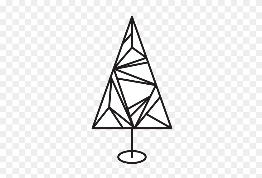512x512 Christmas Tree Geometric Stroke Icon - Geometric PNG