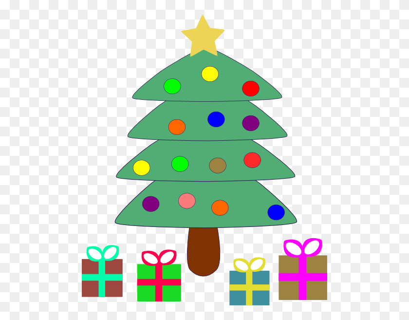 504x597 Christmas Tree Gifts Clip Art - Gift Clipart PNG