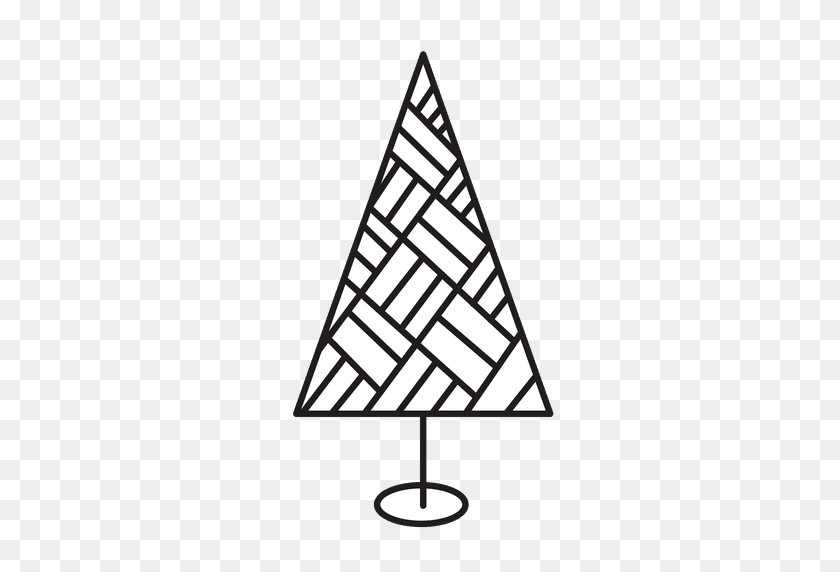 512x512 Christmas Tree Hatched Stroke Icon - Santa Stuck In Chimney Clipart