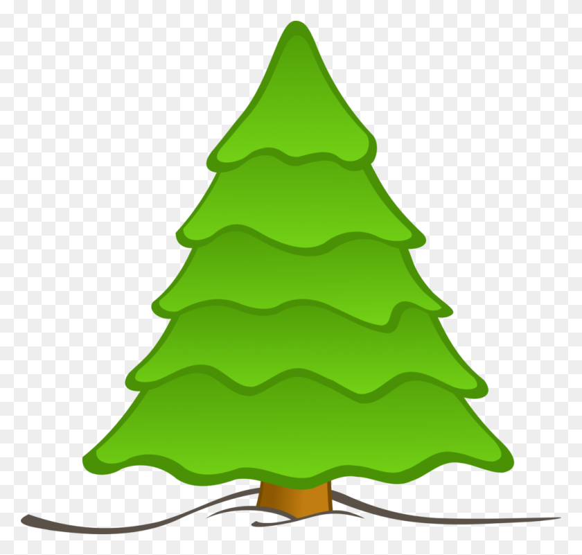 1024x973 Christmas Tree Line Art Free Download Clip Plain Clipart - Free Llama Clipart