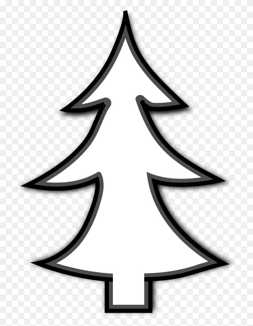 743x1024 Christmas Tree Outline Clip Art - Penny Clipart Black And White