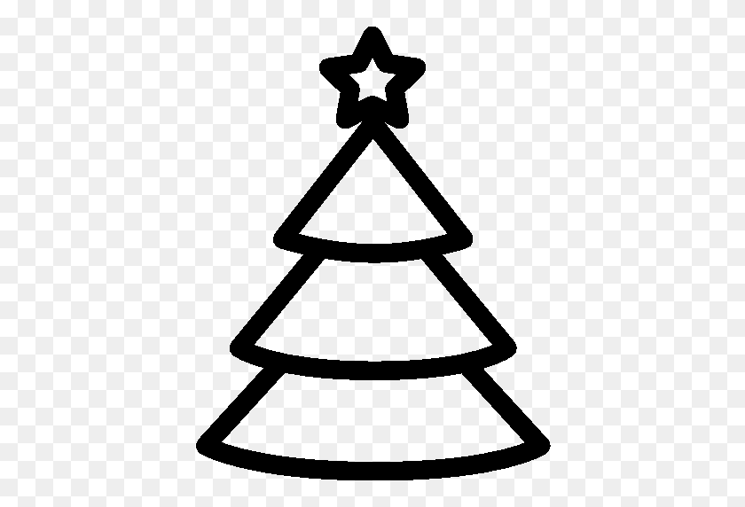 512x512 Christmas Tree Png Black And White - Xmas Tree PNG