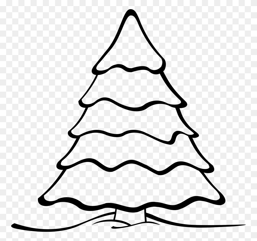 768x729 Christmas Tree Silhouette Clip Art - Tropical Christmas Clipart