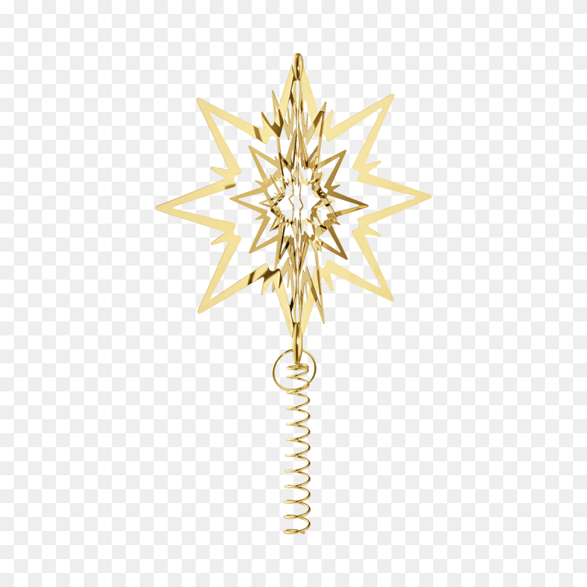 1200x1200 Christmas Tree Star Topper, Gold Plated, Large Georg Jensen - Gold Cross PNG