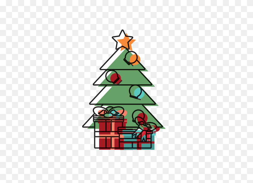 550x550 Christmas Tree Vector Illustration - Christmas Tree Vector PNG