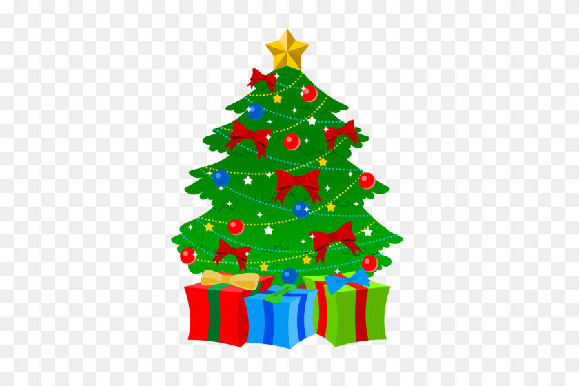 381x500 Christmas Tree With Gifts Clipart Png - Christmas Decorations PNG